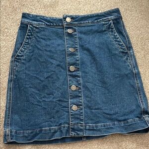 LOFT Blue A-Line Mini Skirt Casual